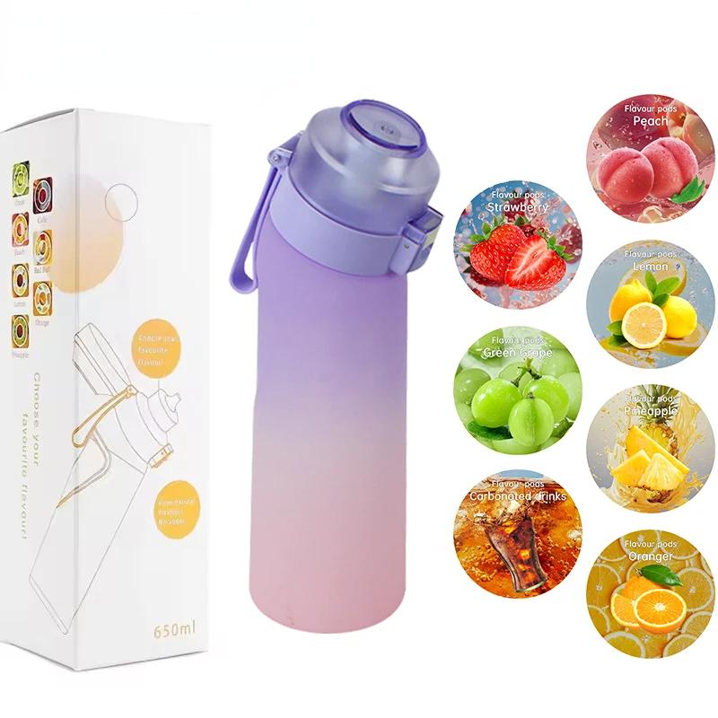 

Бутылка для воды LUSQI 650 мл с ароматом воздуха и 7 шт. капсул с разными вкусами, спортивная соломенная чашка из тритана для занятий спортом на открытом воздухе, фитнеса, без BPA 0.65L