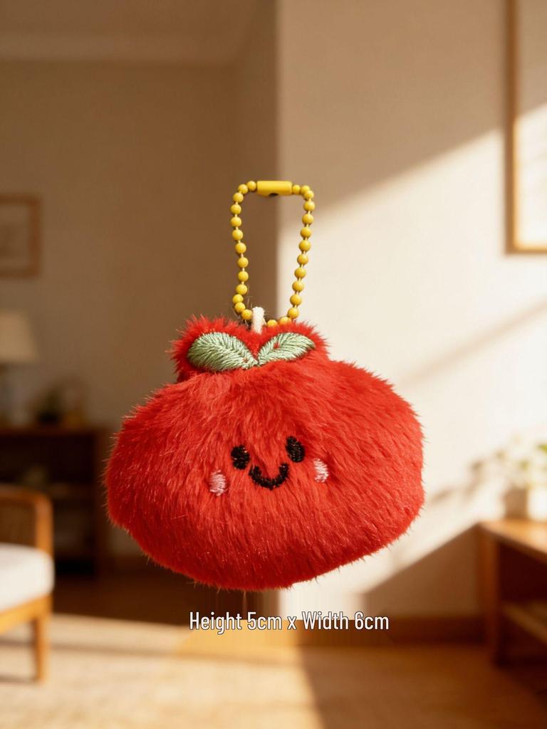 Year of the Horse Plush Ornaments: Festive Hanging Charms with Cute Horses, Fruits, and Fu Lu Dolls.
