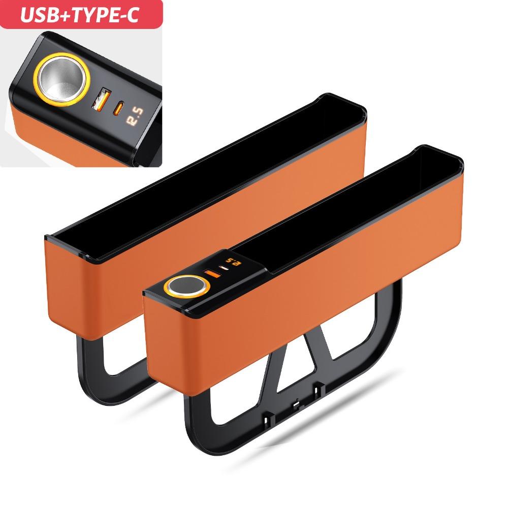 With Charge Port Car Seat Gap Filler Organizer Car Interior Storage Box  Glasses Phones Storage