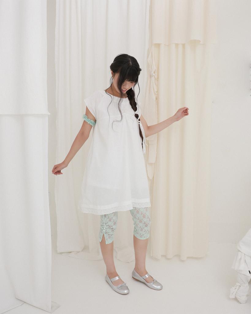 Phased Country Flare Linen Dress_White