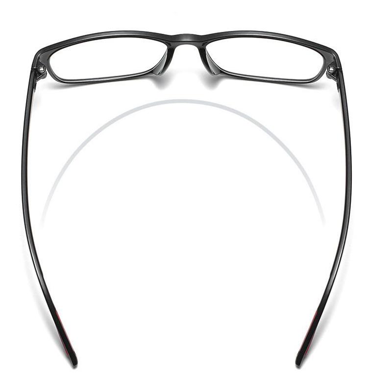 Anti-Blue Light Square Nearsighted Glasses Women Men Black Red Frame Prescription Eyeglasses Diopter 0 -0.5 -0.75 To -6.0