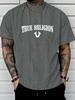 True Religion Men Cotton T-shirt Luxury Brand Fashion Big Size Top Casual Short Sleeve Streetwear Classic Print New Arrival Tee