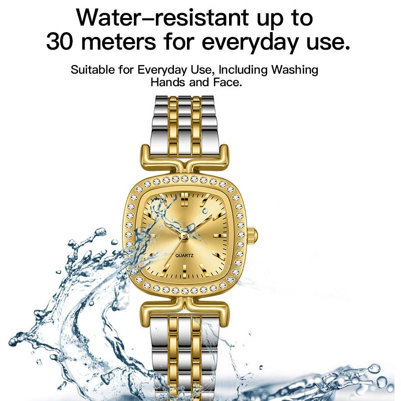 Quartz Movement Watch for Women Lady Dress Casual Wristwatch Alloy Strap Brecelet Watches