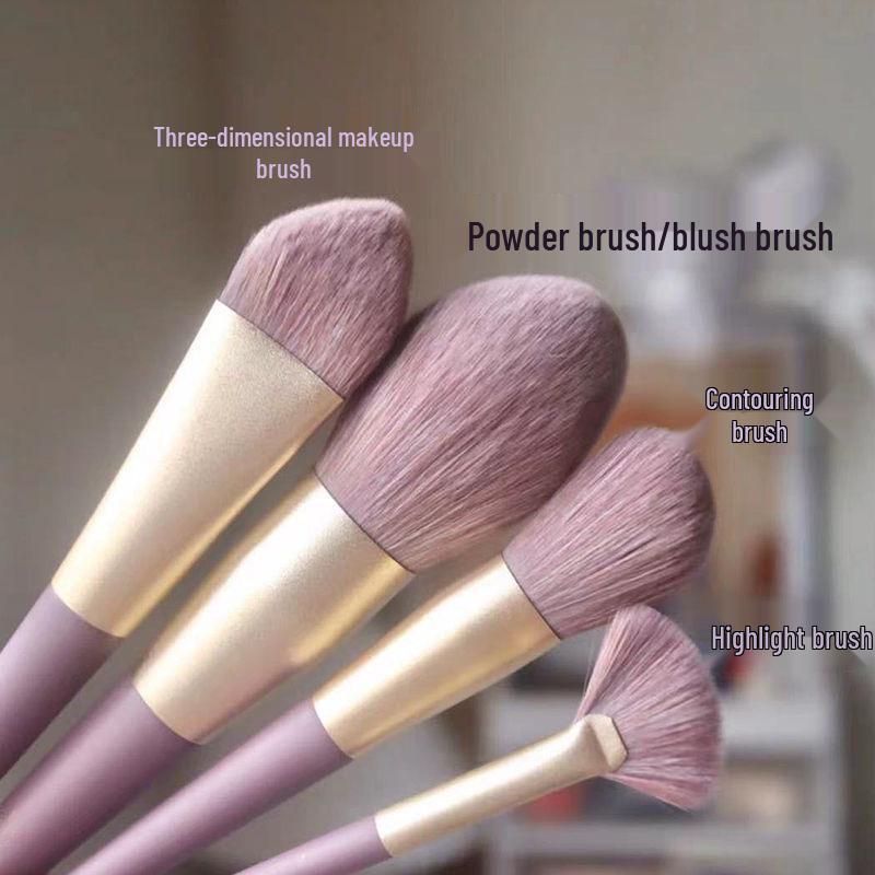 Cangzhou Purple Makeup Brush Set – Includes Soft Hair Eye Shadow, Loose Powder, Concealer, and Beauty Brushes.