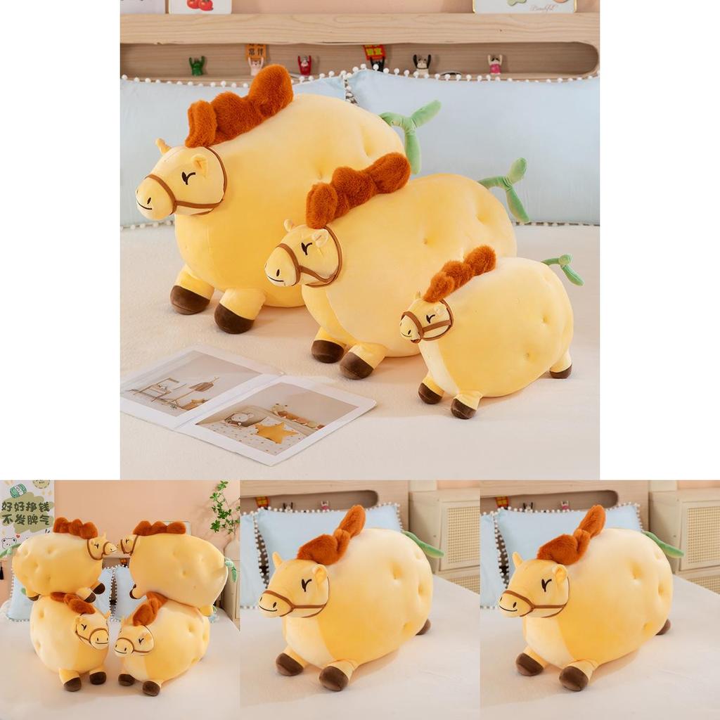 Kreatives Kartoffel Plüschpferd Spielzeug Tierkissen für Kinder und Erwachsene