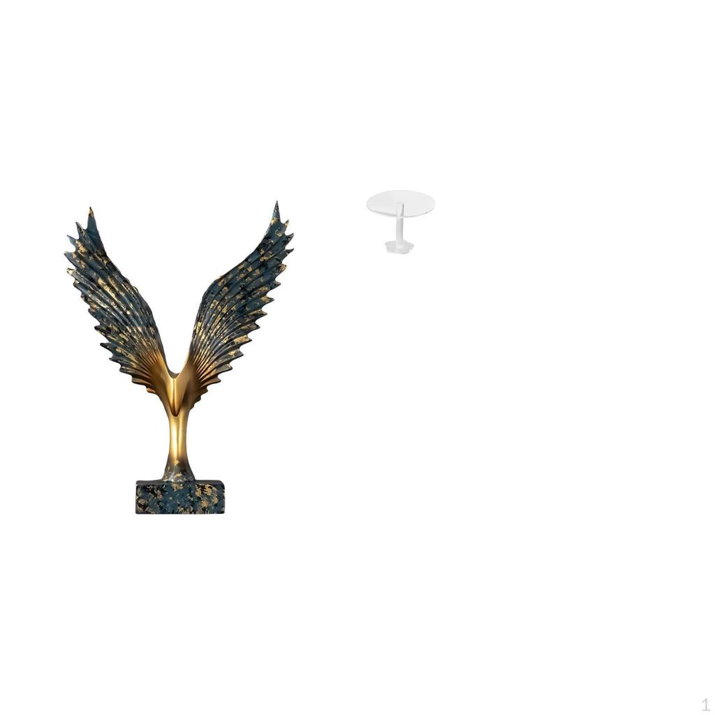 Resin Spreading Wing Statue Sculpture Feng Shui Ornament Decorative Miniature Dollhouse Round Table