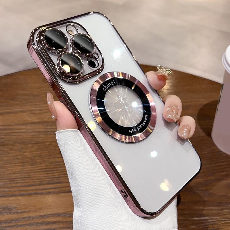 Luxury Electroplated Magsafe Wireless Charging Case For iPhone 16 Pro Max 15 14 13 12 11 Plus PC hard Magentic Fashion Cover