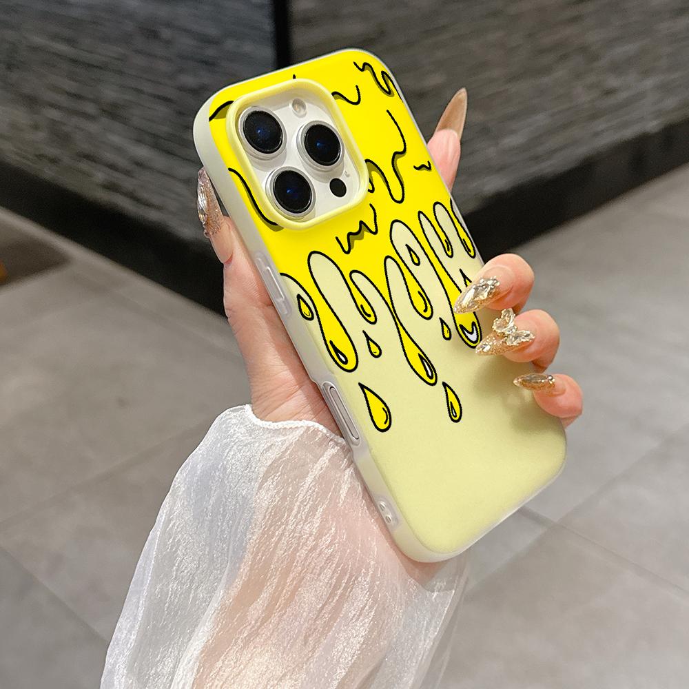 Melted Ice Cream Candy Color Shockproof Matte Candy Color 2 in 1 Phone Case for iPhone 17 Air 16 15 14 13 Plus 12 Pro X XR Max