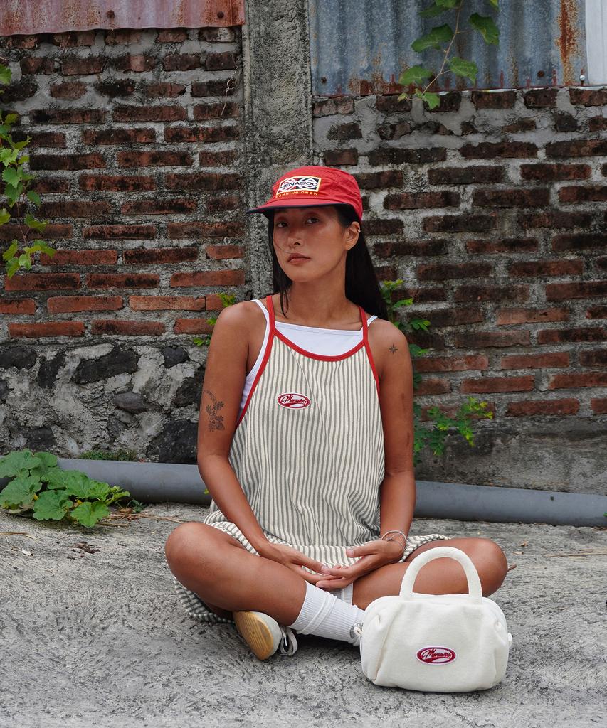Minasu Menasoo Summer Stripe Terry Strap Onepiece_Gray