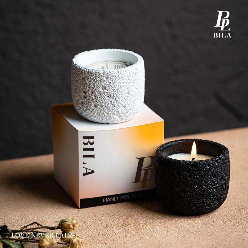 BILA Premium Handmade Soy Wax Candle Yulong Clear Tea Scent Ceramic Jar Smokeless Custom Option Long-Lasting Aromatherapy for