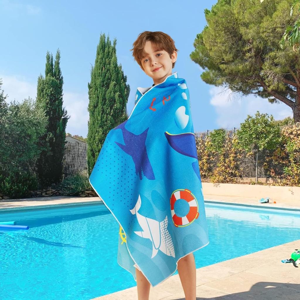 1PC Big Sharks Beach Towel for Family stuffs friends Gifts Quick-Dry Sand free For Bath Yoga Tourism Beach GYM Camping Swimming
