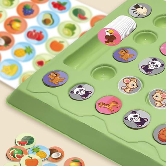 Kinder Memory Reversi Schachspiel 2 Spieler Tier Obst Flipping Schach Matching Spiel