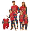 Christmas-print long-sleeve and long-pant matching family loungewear set