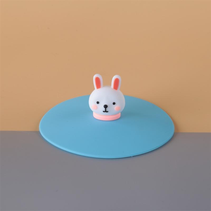 Tasse Silikon-Becherdeckel Universeller Frühstücksbecherdeckel Lebensmittelgeeigneter Deckel Niedliches Cartoon-Design