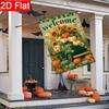 2D Flat, 2D Flat Thanksgiving Autumn Green Truck Pumpkin Welcome Garden Flag_2 (1)- Outdoor Garden Flag Double-sided Home Decoration Courtyard Decorat
