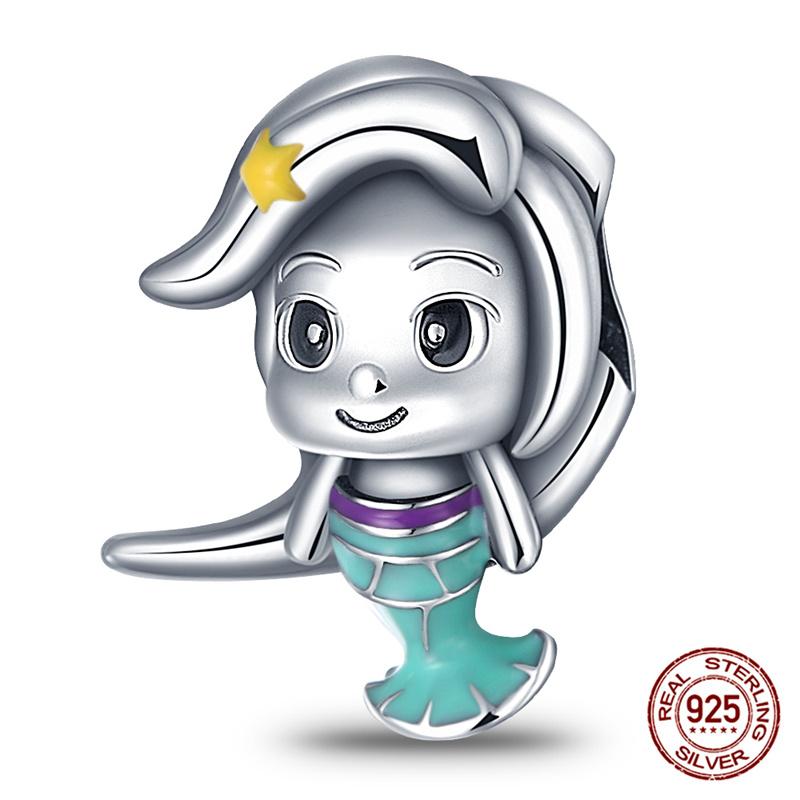 Marvel Disney Snow White Tree Elf Mickey 925 Silver Charms for DIY Jewelry Making Women Gift Bracelet