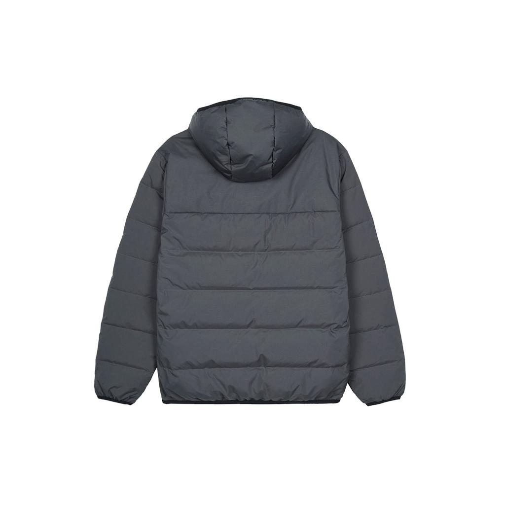adidas Logo Print Zip Hooded Down Jacket Unisex Grey HZ2594