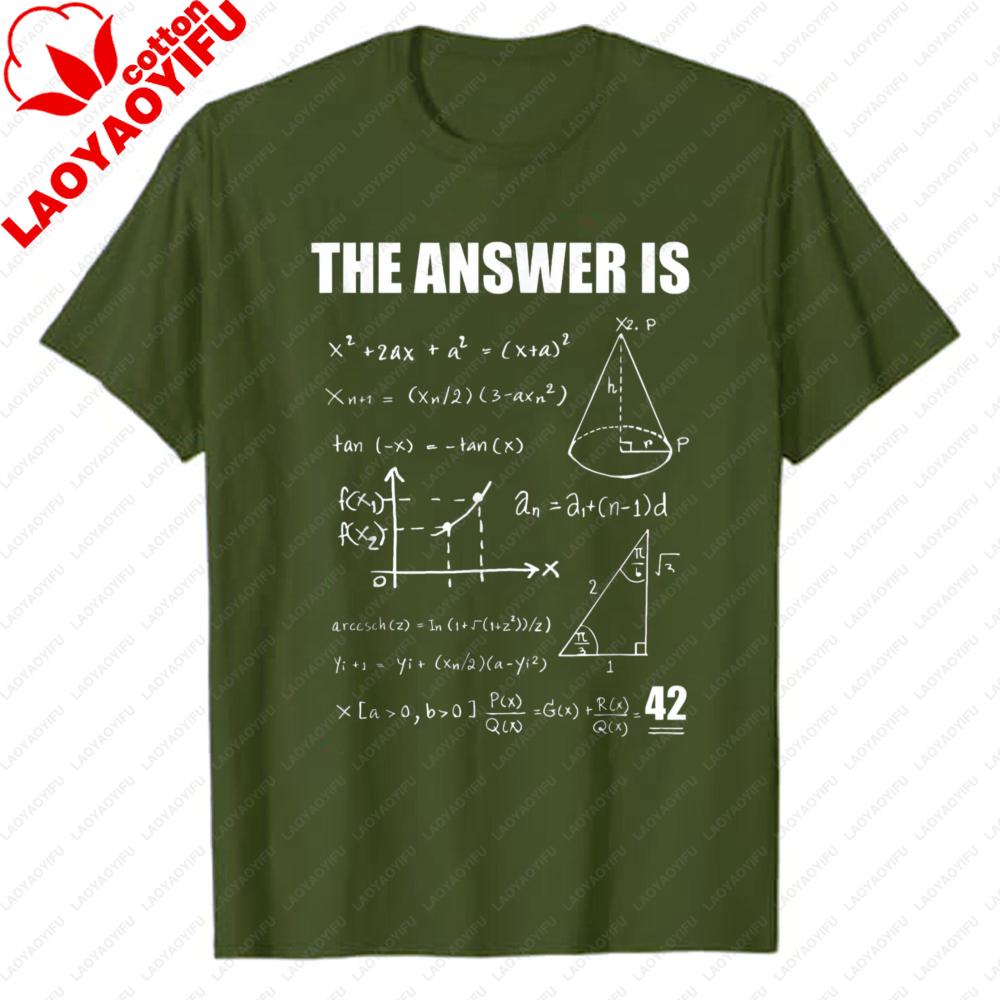 The Answer To Life The Universe and Everything Is 42 Gift Math Formulas TShirt Hitchhikers Guide To The Galaxy Casual Tops