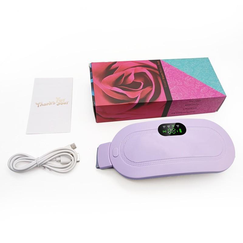 Curea Încălzită pentru Ameliorarea Durerilor Menstruale – Pad de Încălzire Wireless cu Afișaj Digital și Masaj cu Vibrații, Ameliorator Reîncărcabil pentru Crampe Menstruale pentru Femei