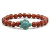 New Sea Turtle Beads Bracelets For Women Men Classic 14 Colors Natural Stone Elastic Friendship Bracelet Beach Jewelry Gifts