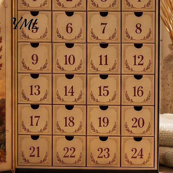 Autumn Theme Celebration Gift Harvest Blessings Advent Calendar, 24 Days Countdown to Thanksgiving Calendar Box, Festive Home Decor Accents