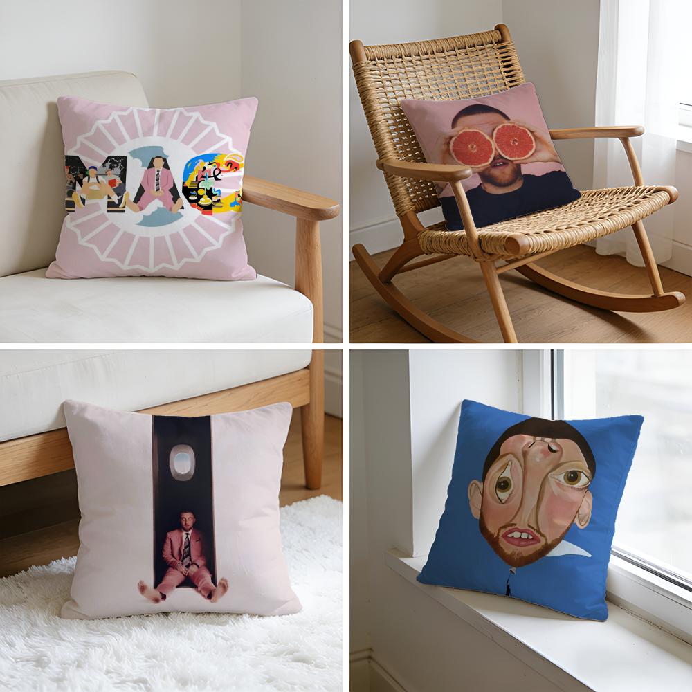MMac Miller Albums Singer Cushion Cover Washed Linen Soft Breathable Decorative Case For Sofa Home Pillow Cover