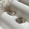 Promotion  Trendy Square Crystal Thai Silver Female Finger Ring For Women Never Fade Hand Accessories Gifts