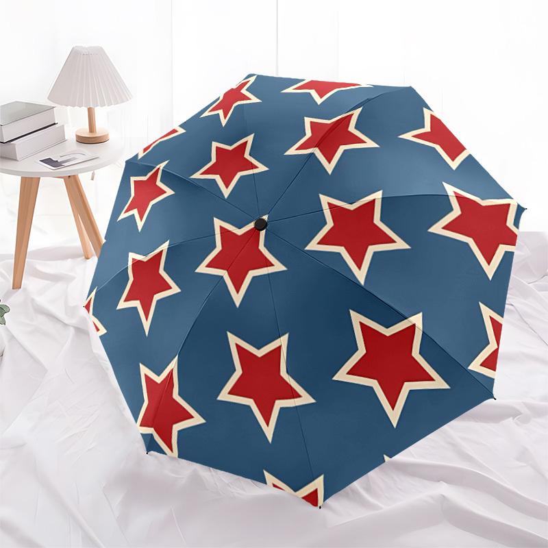 1 pièce Parapluie Pliant Mode Étoiles Cercle Ouverture/Fermeture Automatique avec 8 Baleines, Coupe-Vent Portable, Usage Quotidien168