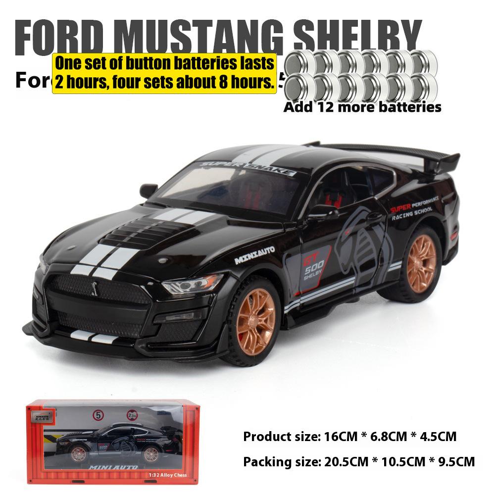 Miniatures 1/32 Ford Mustang Viper GT500 Sports Car Alloy Diecast Model Pull Back Baby Toy Trendy Ornament Boys Birthday Present
