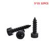 32Pcs Carbon Steel Cap Head Self Tapping Screw Thread Approx. 35mm Long  For Wood, Plastic, And Metal,