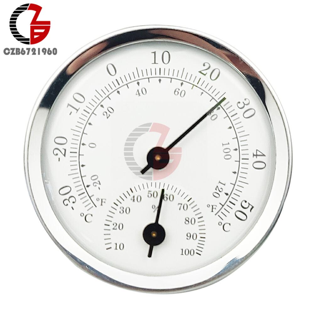 

Indoor Outdoor Thermometer 5 Inch Househeld Round Pointer Type Thermometer Hygrometer Temperature Humidity Gauge серебряный