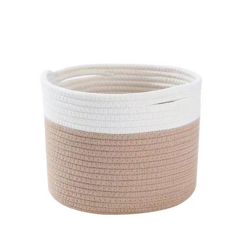 Handmade Cotton Rope Storage Basket, Nordic Style, Multi-Size & Color Options for Home & Living Room.