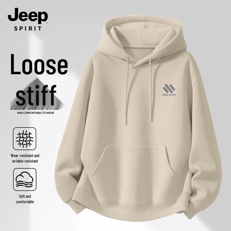 

JEEP SPIRIT Men s Loose Fit Hooded Pullover Sweatshirt XL