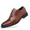 Men's Formal Leather Shoes Casual Plaid Pattern Retro Business Soft-soled Wedding Shoes Large Size Shoes
