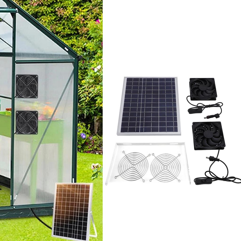15W 18V Solarpaneel Abluftventilator Wasserdicht Energiesparend Solarbetriebenes Ventilator-Set für Gewächshaus Schuppen Haustierhaus