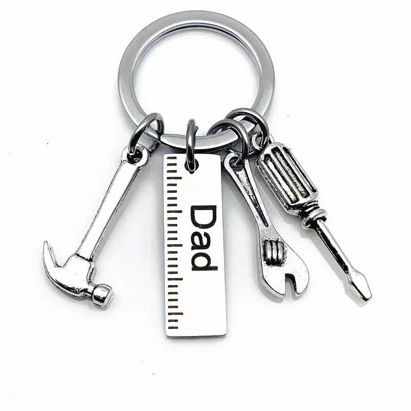 Keychain Mini Tools Set AlloyScrew Driver with Ruler Hammer Wrench Screwdriver Key Chain Key Ring Carabiner Charms Father's Gift