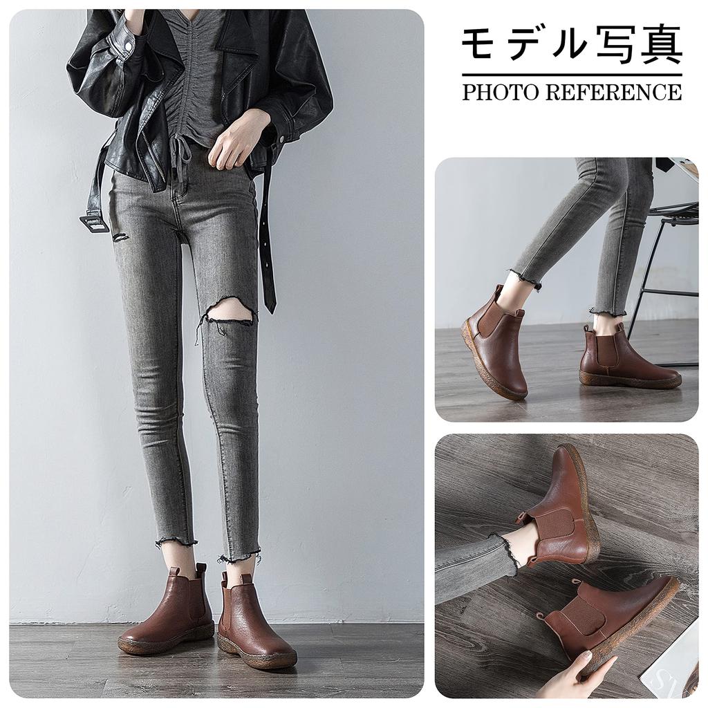 Chelsea Casual Side Gore Ankle Outdoor Genuine Thick For Easy To Cm [LEDE] Women's Boots, Boots, Boots, Boots, Shoes, Leather, Sole, Hakama,