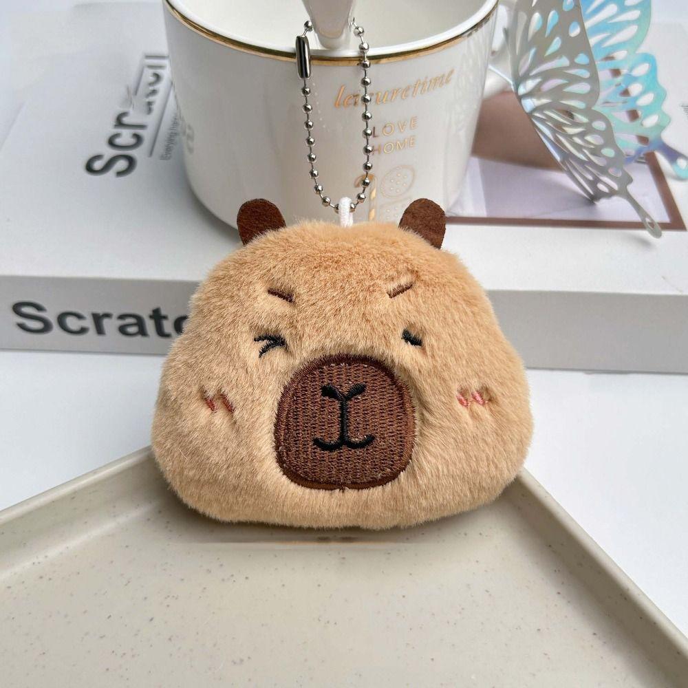 Blinking Capybara Key Ring Beeping Cartoon Animal Pendant Bag Hanging Capybara Plush Keychain  Kids