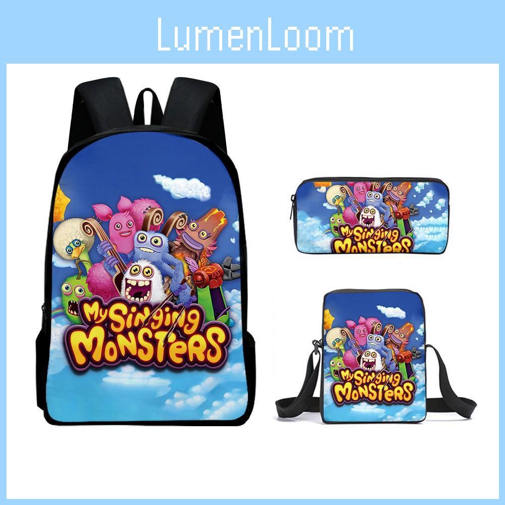 Singing My Monsters Childrens School Bag Three Piece Suit Suitable For Gift