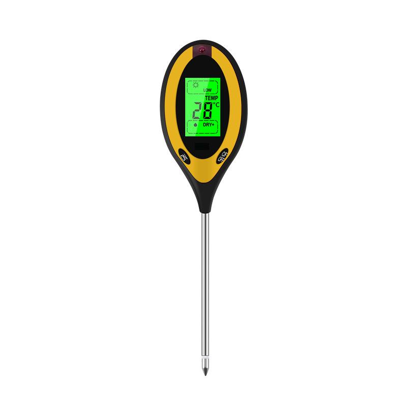 Four-in-One High-Precision Soil Tester: pH, Moisture, Light, and Temperature Meter