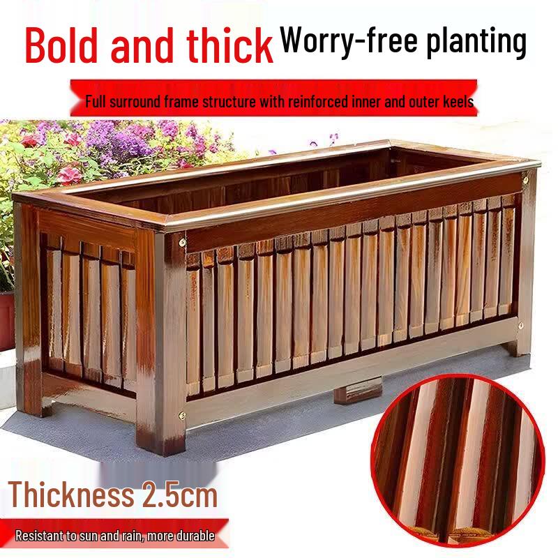Qiukiao Outdoor Heavy-Duty Wooden Planter Box