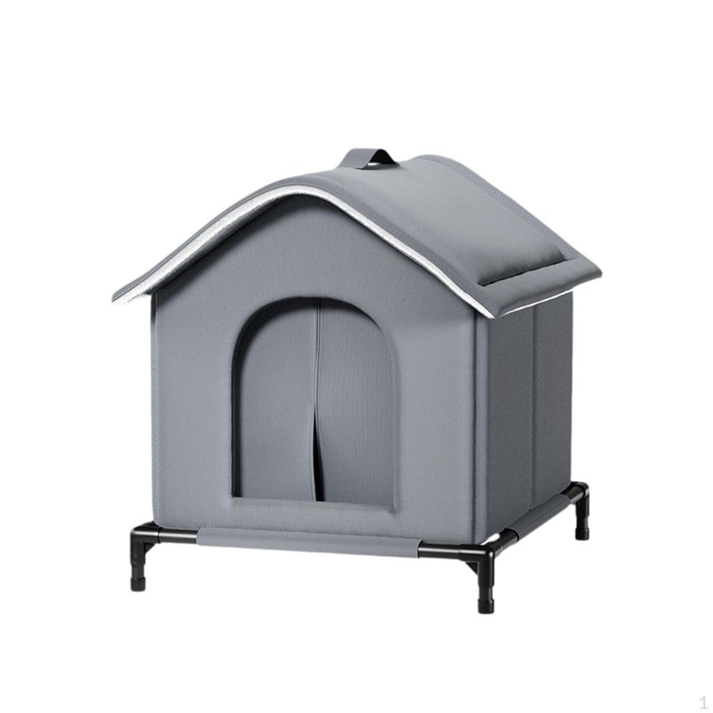 Cat House for Outdoor Cats Oxford Cloth Weatherproof Stray Shelter Pet Garden Barn