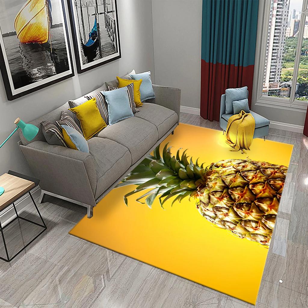 Zabawny Dywan Ananas 3D Dywany ze Wzorem Świeżych Owoców Dywan do Salonu Dywanik Podłogowy do Pokoju Dziecięcego Dywan Okno Przy Łóżku Wystrój Domu