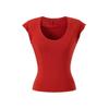 U-neck Short-sleeved T-shirt Women's Summer New American Spice Girl Solid Color Slim-fitting Short Bottom Top