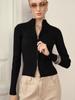Autumn Winter Zipper Knitted Cardigan Women Vintage Long Sleeve Stand-Up Collar Sweater Street Short Sweater for Female Jacket