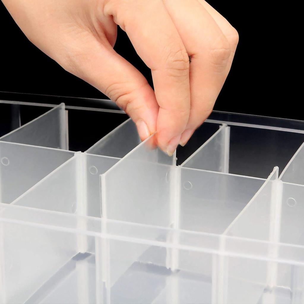 koundeneko Beyblade Holds 30 Clear Divider Removable Parts Large Capacity Storage Box with Easy to Suitable for and Small Case, Beyblades, Case,