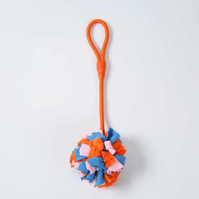 Dog Polyester Chew Ball Sniffing Bite Resistant Interactive Puzzle Pet Toy оранжевый
