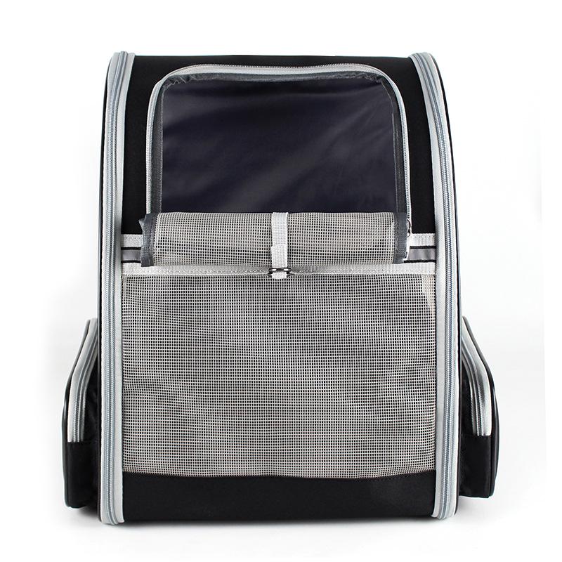 Foldable Breathable Pet Backpack: Portable Cat & Dog Carrier for Travel чёрный