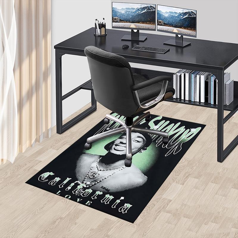 1pc Tupac Shakur California Love Home Office, Durable Polyester Floor Mat with Easy, Office Decor, Urban Style, Nonslip Backing