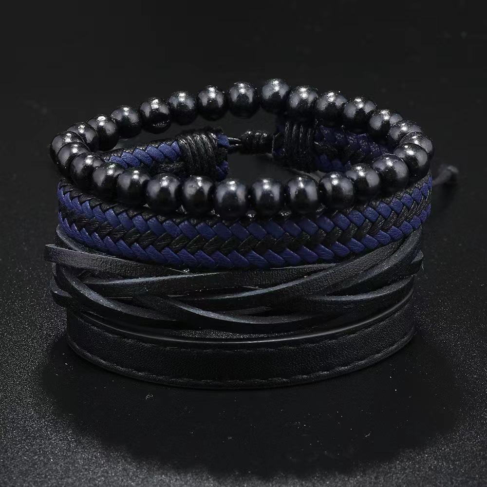 5pcs Set Retro Personality Cupid Arrow Heart Cortex Bracelet for Men Women Couple Weaving Wristband Boho Jewelry Accessory Gift